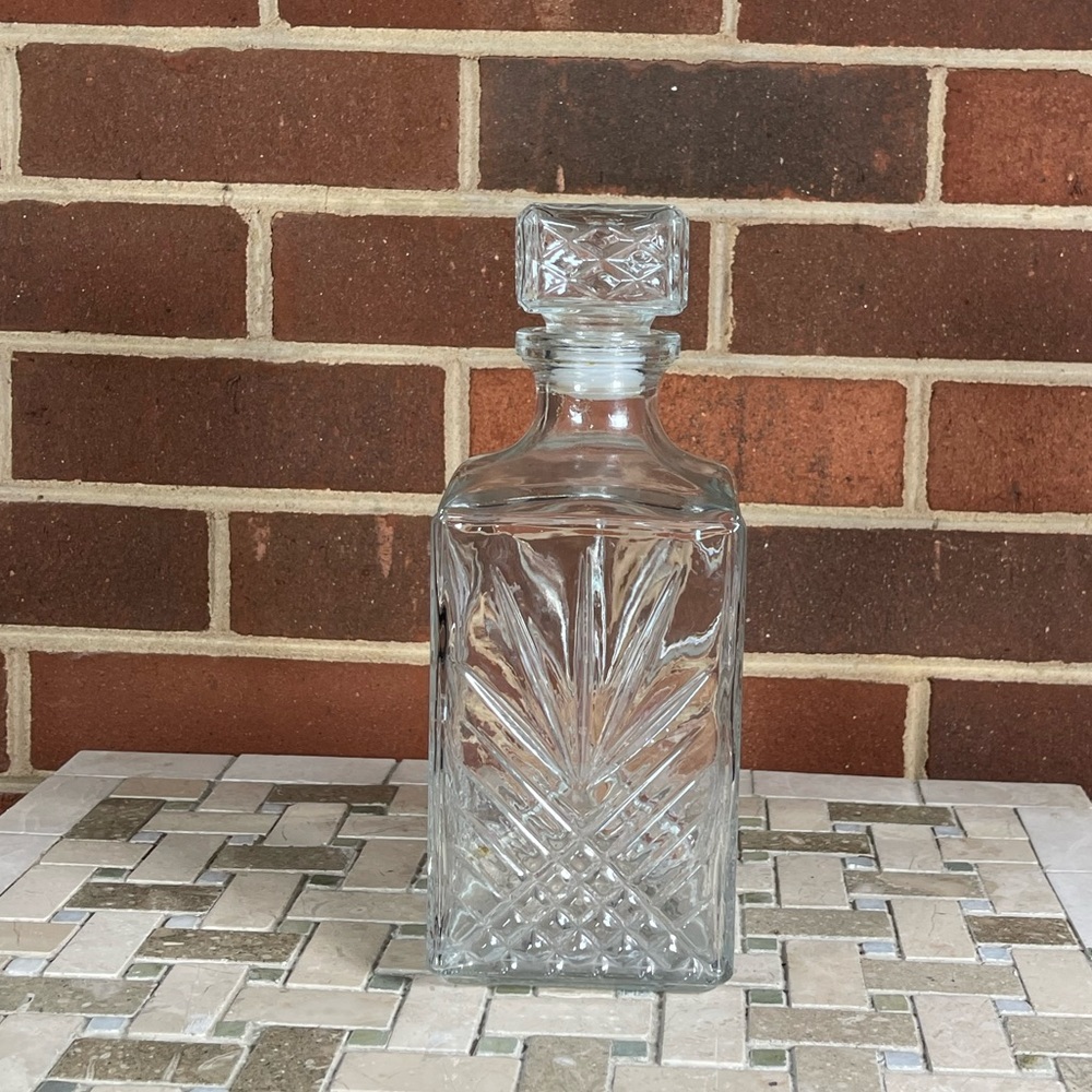 *Covetro Antique Cut  Crystal  Liquor Square Carafe